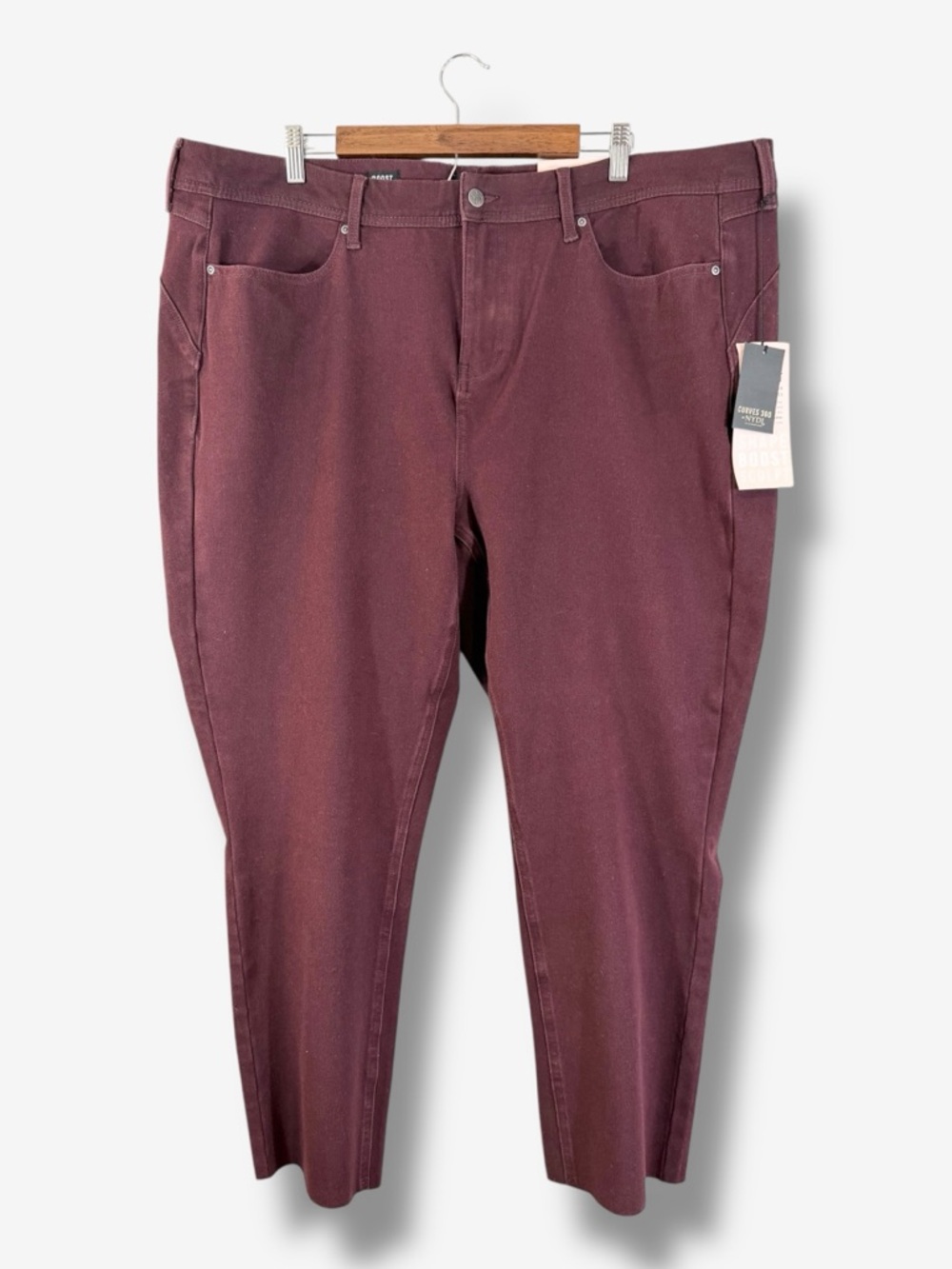 NYDJ Boost Skinny Jeans Plus Size 24 Released Hem Pinedrop Purple Stretch Denim